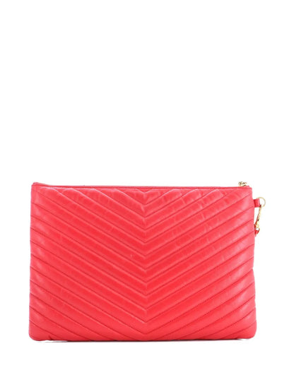 Pre-OwnedSaint Laurent Pre-OwnedClassic Monogram Wristlet Pouch Matelasse Chevron Leather Medium clutch bag