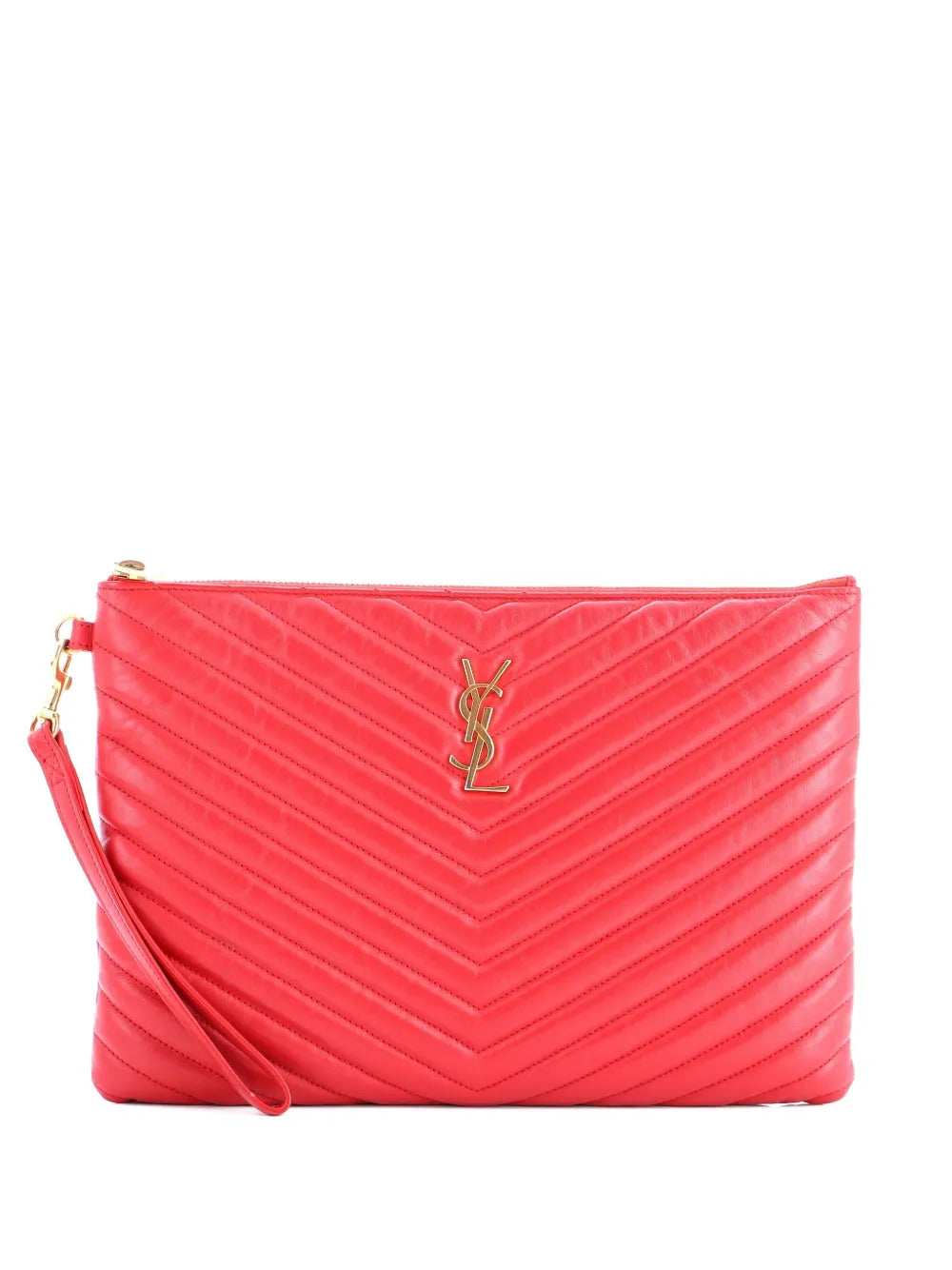 Pre-OwnedSaint Laurent Pre-OwnedClassic Monogram Wristlet Pouch Matelasse Chevron Leather Medium clutch bag