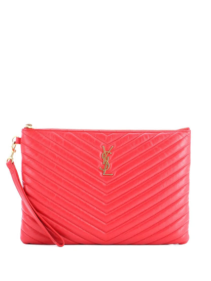 Pre-OwnedSaint Laurent Pre-OwnedClassic Monogram Wristlet Pouch Matelasse Chevron Leather Medium clutch bag