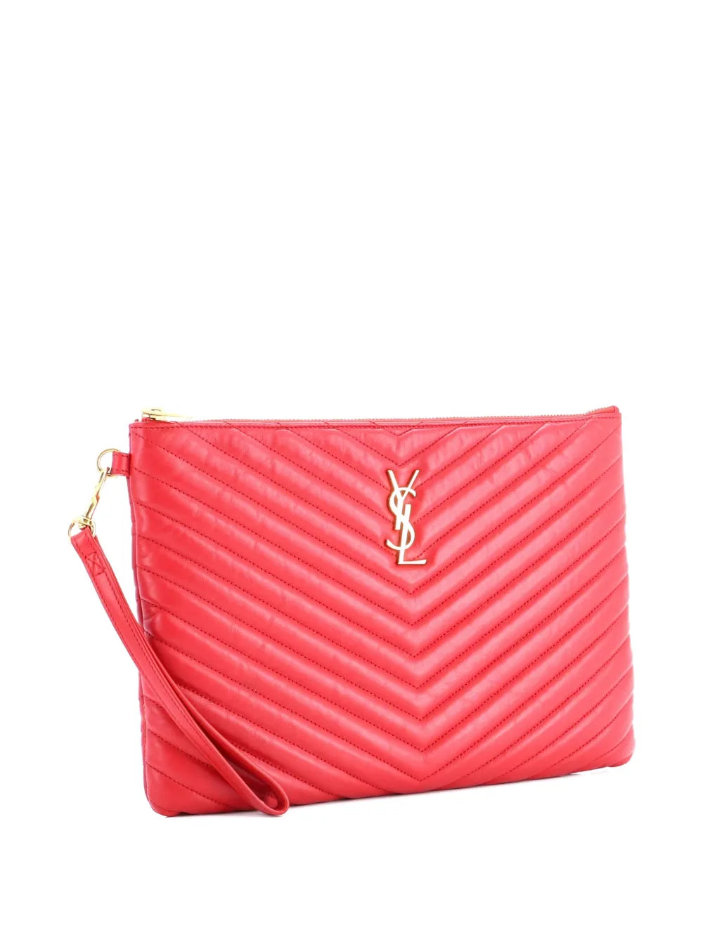 Pre-OwnedSaint Laurent Pre-OwnedClassic Monogram Wristlet Pouch Matelasse Chevron Leather Medium clutch bag