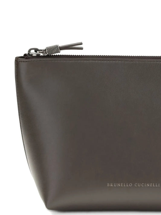 Brunello Cucinellilogo-print clutch bag