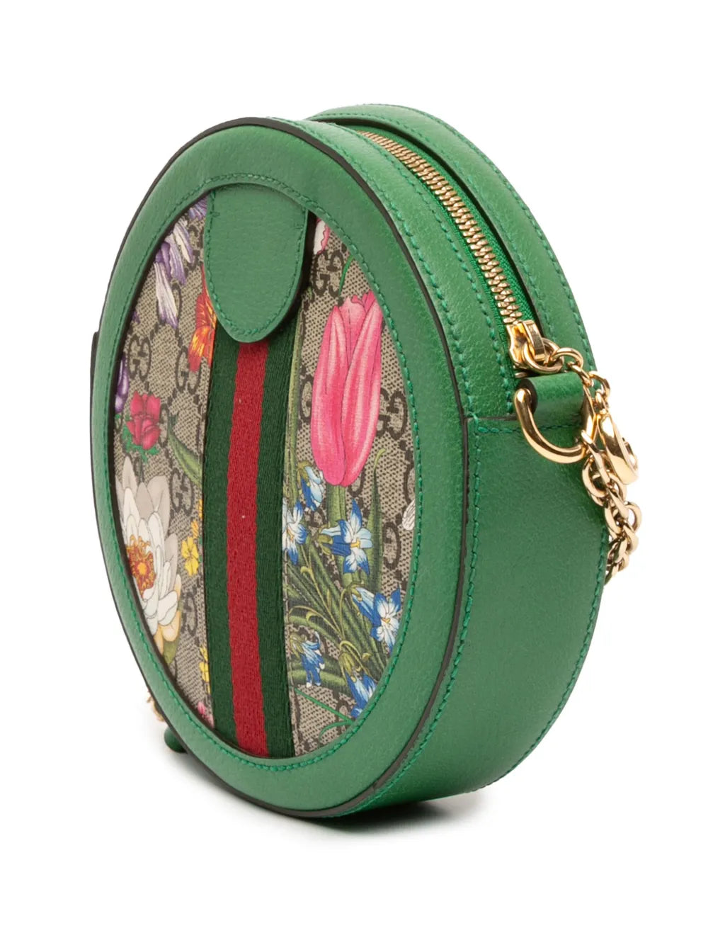 Pre-OwnedGucci Pre-Owned2016-2025 Mini GG Supreme Flora Ophidia Round crossbody bag