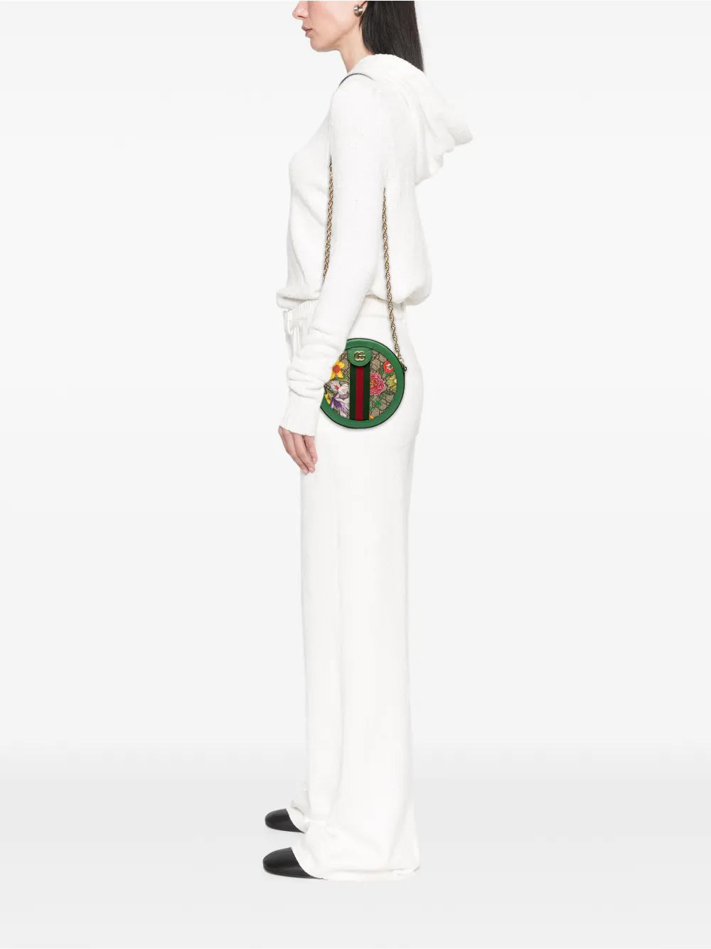 Pre-OwnedGucci Pre-Owned2016-2025 Mini GG Supreme Flora Ophidia Round crossbody bag