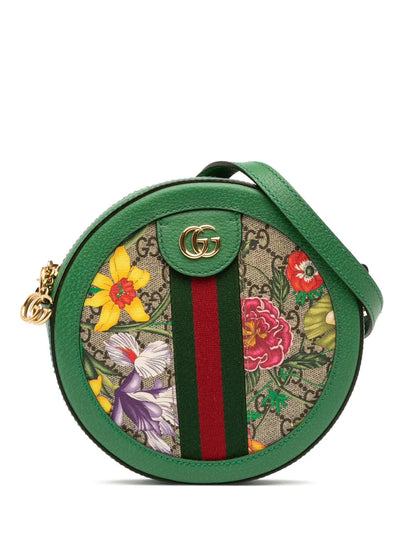 Pre-OwnedGucci Pre-Owned2016-2025 Mini GG Supreme Flora Ophidia Round crossbody bag