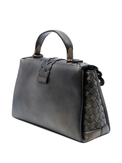 Pre-OwnedBottega Veneta Pre-Owned2012-2025 Small Intrecciato Trimmed Metallic Nappa Grommet Piazza satchel