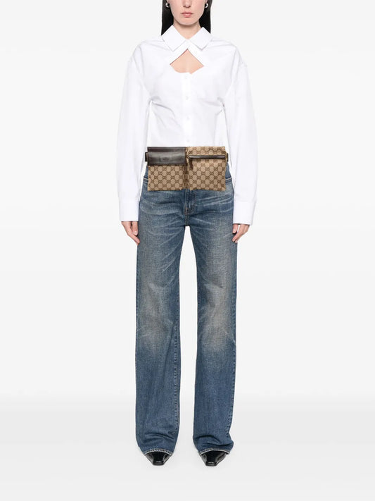 Pre-OwnedGucci Pre-Owned2000-2015 GG Canvas Double Pocket belt bag floriamart.shop