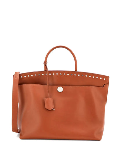 Pre-OwnedBurberry Pre-OwnedSociety Top Handle Bag Studded Leather Large satchel