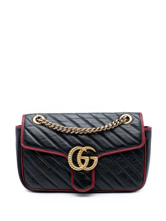 Pre-OwnedGucci Pre-Owned2016-2025 Medium GG Marmont Matelasse Diagonal Leather Torchon shoulder bag
