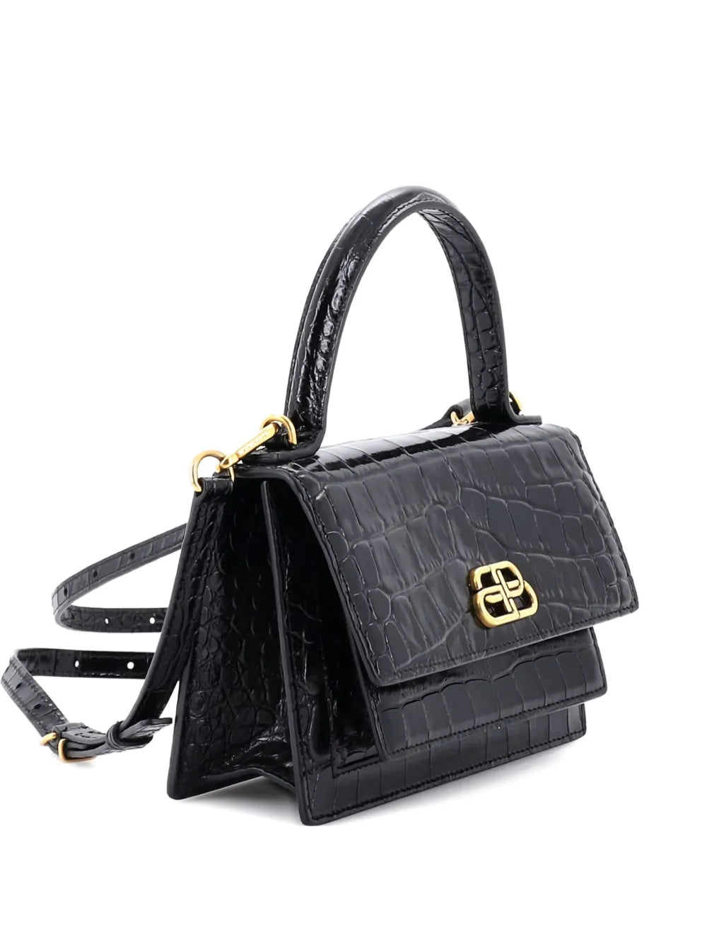 Pre-OwnedBalenciaga Pre-OwnedSharp Top Handle Bag Crocodile Embossed Leather XS satchel