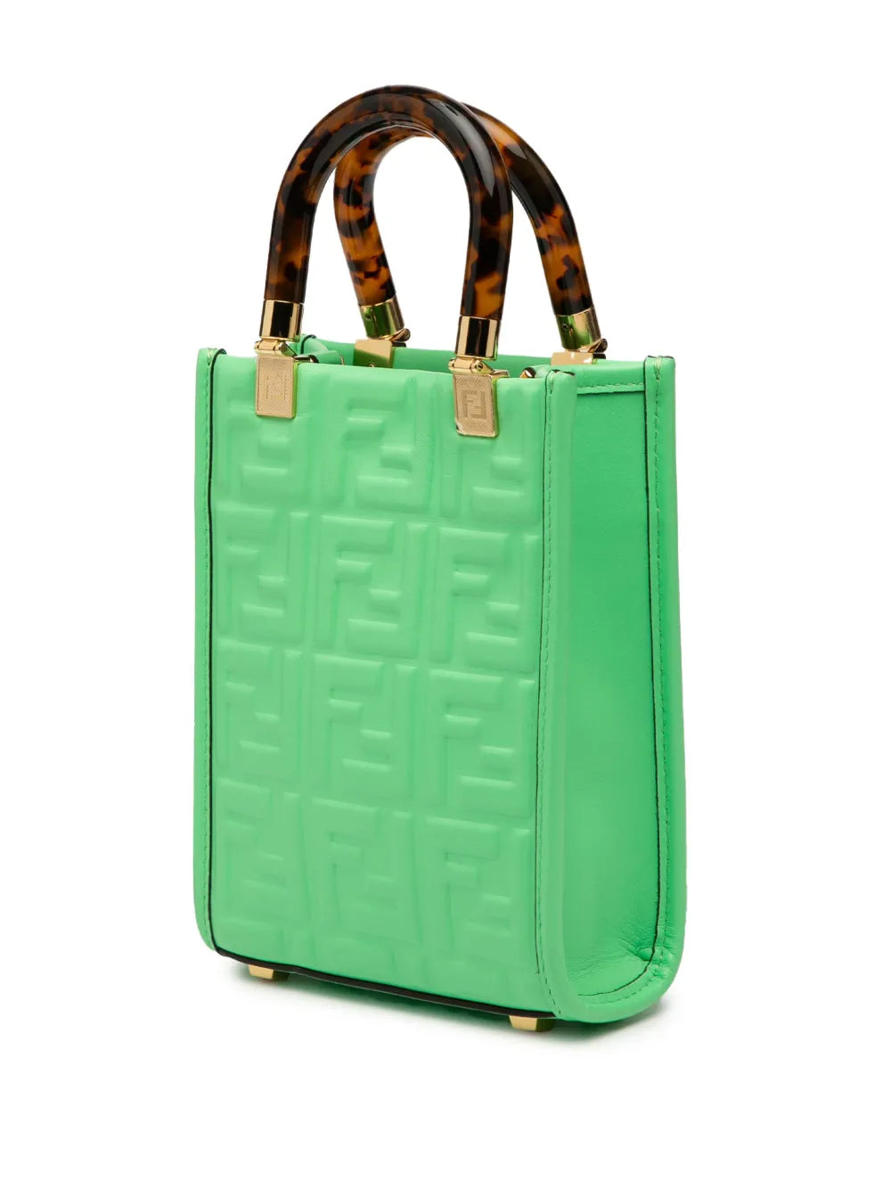 Pre-OwnedFendi Pre-Owned2010-2025 Mini Zucca Embossed Leather Sunshine Shopper Tote satchel