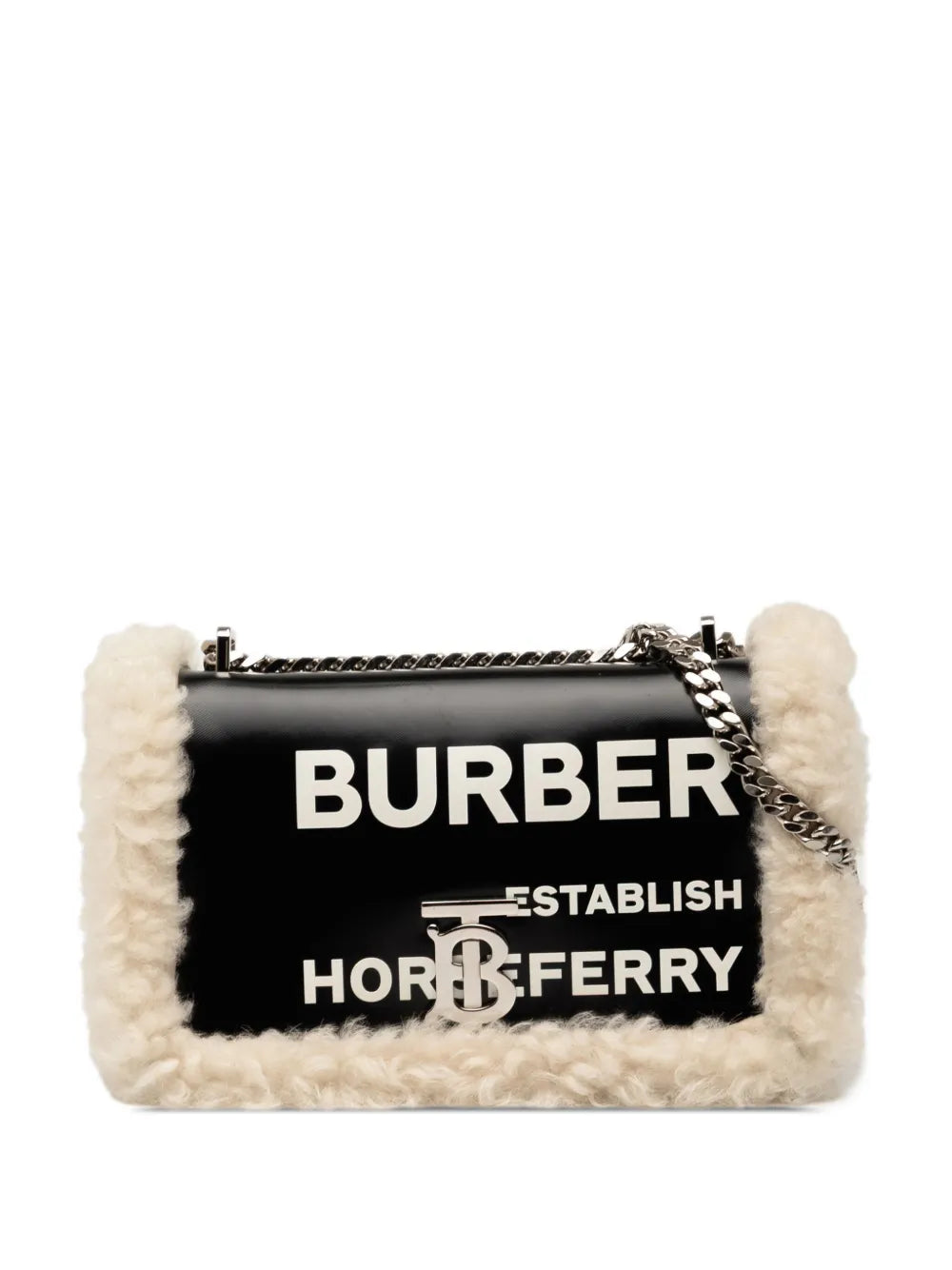 Pre-OwnedBurberry Pre-Owned2018-2025 Small Shearling Trimmed Coated Canvas Lola crossbody bag