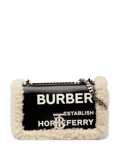 Pre-OwnedBurberry Pre-Owned2018-2025 Small Shearling Trimmed Coated Canvas Lola crossbody bag