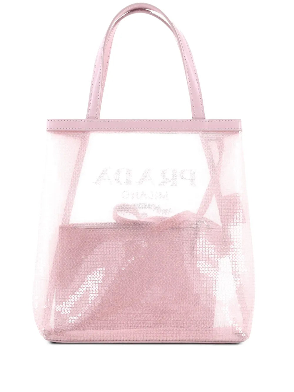 Pre-OwnedPrada Pre-OwnedLogo Open Sequined Mesh Small tote bag