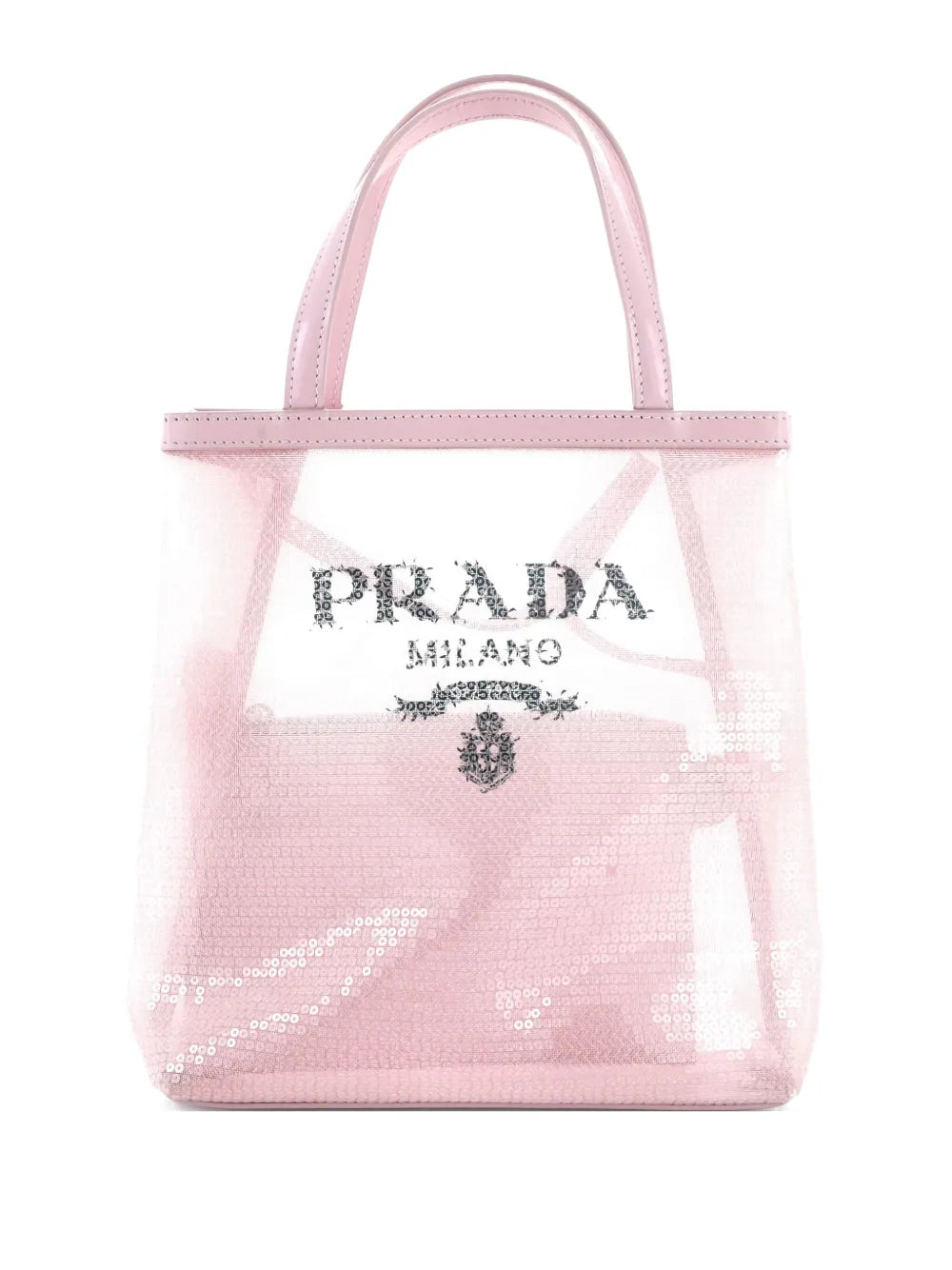 Pre-OwnedPrada Pre-OwnedLogo Open Sequined Mesh Small tote bag