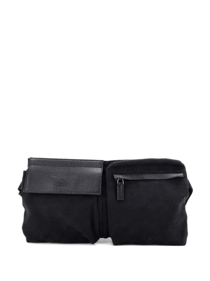 Pre-OwnedGucci Pre-OwnedVintage Double GG Canvas with Leather belt bag