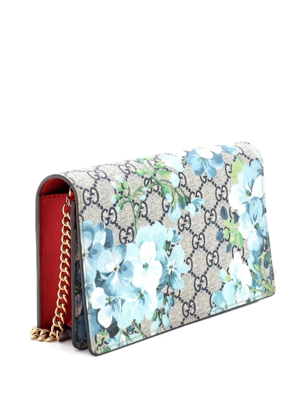 Pre-OwnedGucci Pre-OwnedChain Wallet Blooms Print GG Coated Canvas crossbody bag