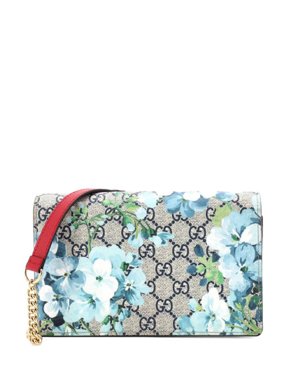 Pre-OwnedGucci Pre-OwnedChain Wallet Blooms Print GG Coated Canvas crossbody bag