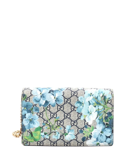 Pre-OwnedGucci Pre-OwnedChain Wallet Blooms Print GG Coated Canvas crossbody bag