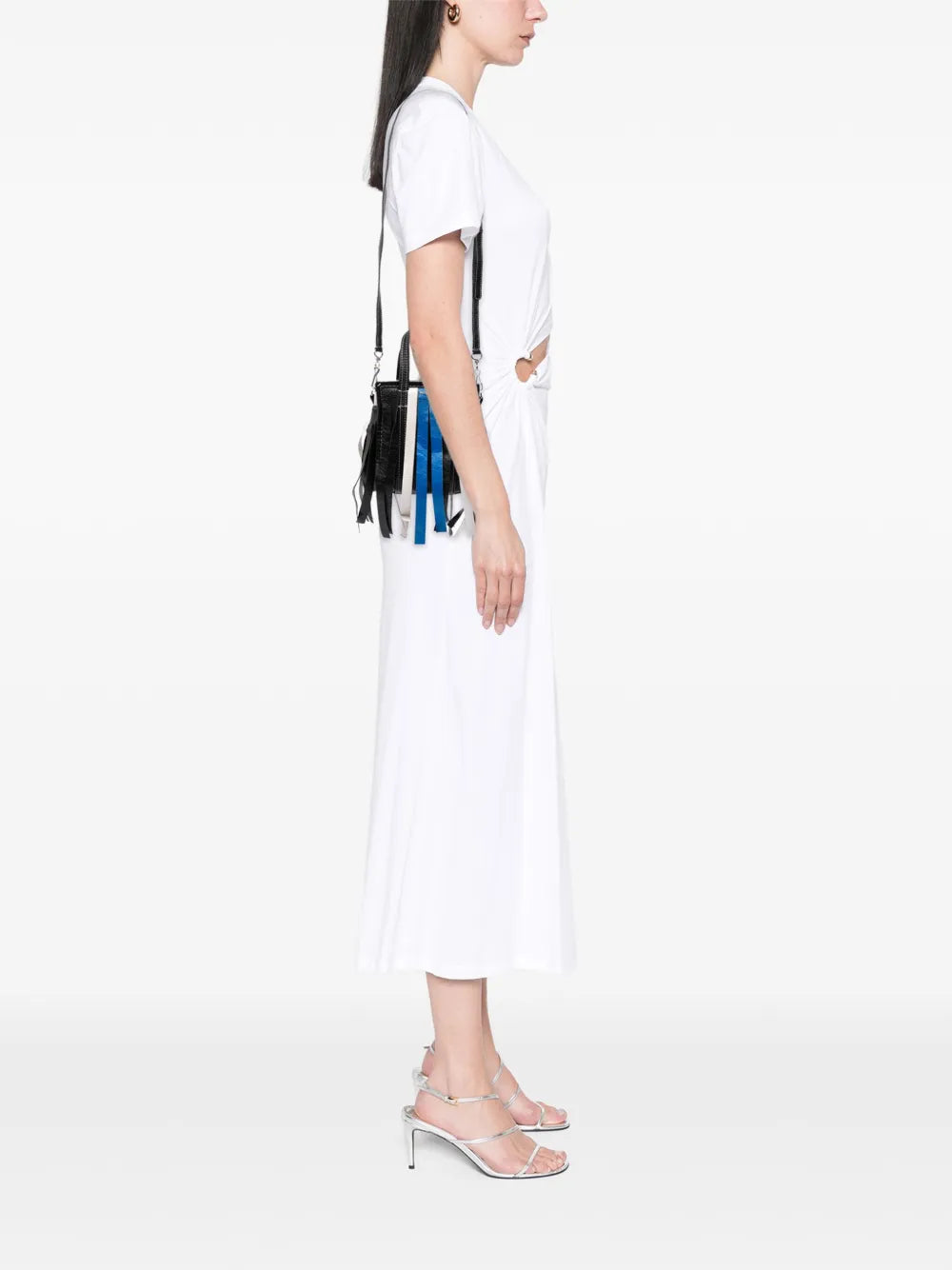 Pre-OwnedBalenciaga Pre-Owned2018 XXS Lambskin Fringe Bazar Shopper satchel