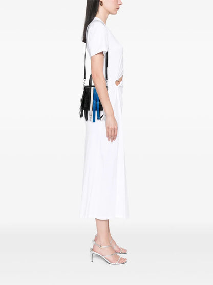 Pre-OwnedBalenciaga Pre-Owned2018 XXS Lambskin Fringe Bazar Shopper satchel