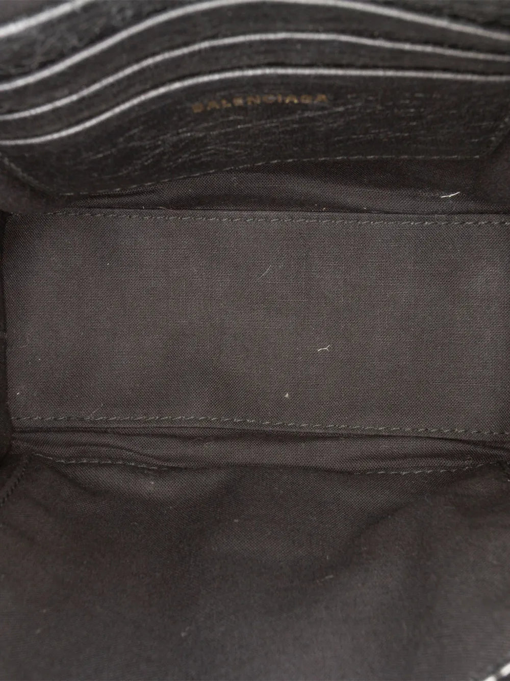 Pre-OwnedBalenciaga Pre-Owned2018 XXS Lambskin Fringe Bazar Shopper satchel