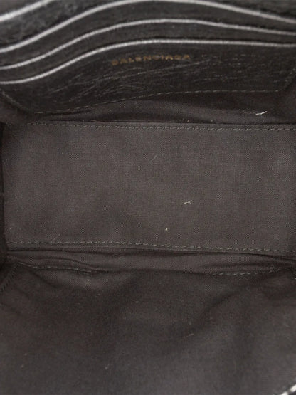 Pre-OwnedBalenciaga Pre-Owned2018 XXS Lambskin Fringe Bazar Shopper satchel