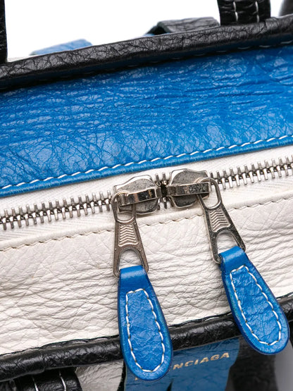 Pre-OwnedBalenciaga Pre-Owned2018 XXS Lambskin Fringe Bazar Shopper satchel