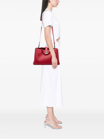 Pre-OwnedBottega Veneta Pre-Owned2012-2025 Medium Nappa Intrecciato Roma satchel