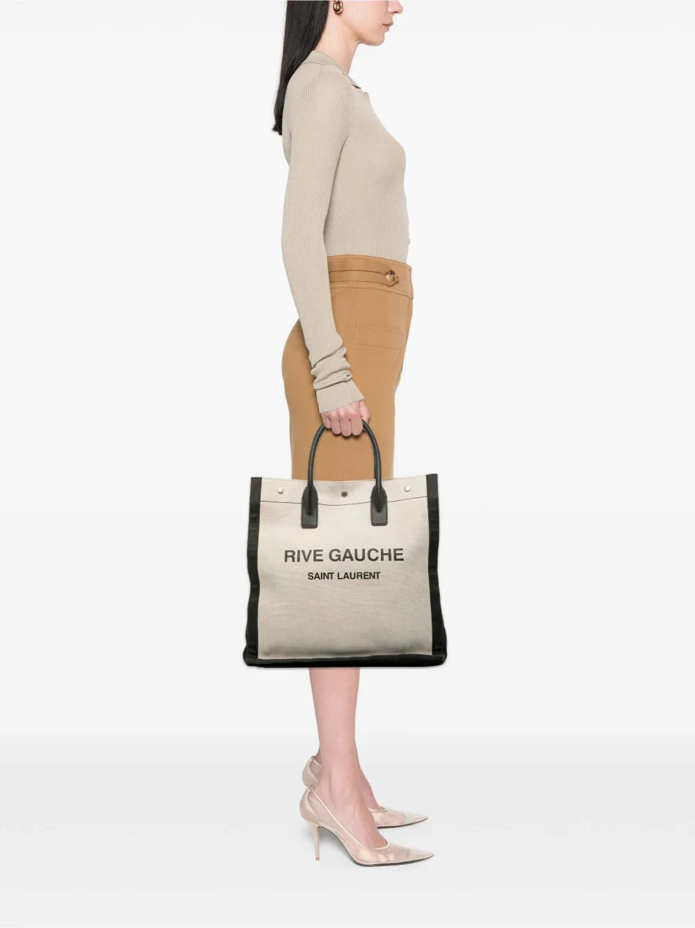 Pre-OwnedSaint Laurent Pre-Owned2020 Linen Rive Gauche North South tote bag