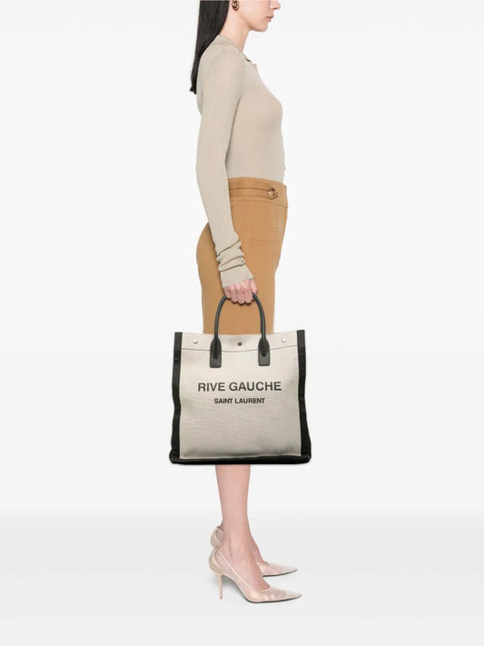 Pre-OwnedSaint Laurent Pre-Owned2020 Linen Rive Gauche North South tote bag