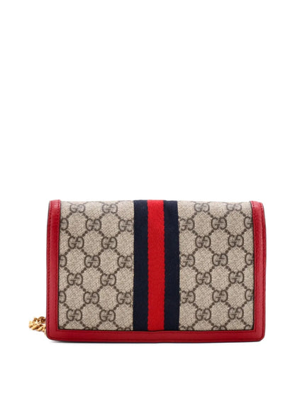 Pre-OwnedGucci Pre-OwnedQueen Margaret Chain Wallet GG Coated Canvas Mini crossbody bag
