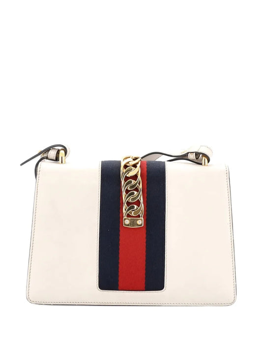 Pre-OwnedGucci Pre-OwnedSylvie Embroidered Leather Small shoulder bag