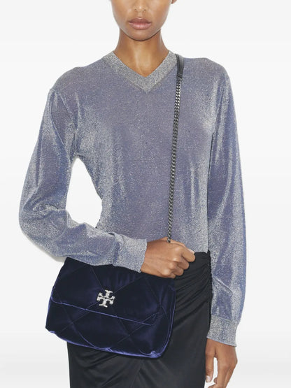 New SeasonTory Burchsmall Kira diamond-quilted velvet shoulder bag
