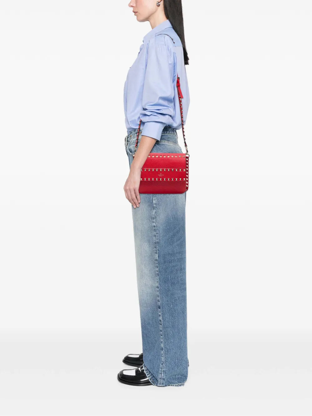 Pre-OwnedValentino Garavani Pre-Owned2018-2025 Small Grained Calfskin Rockstud crossbody bag