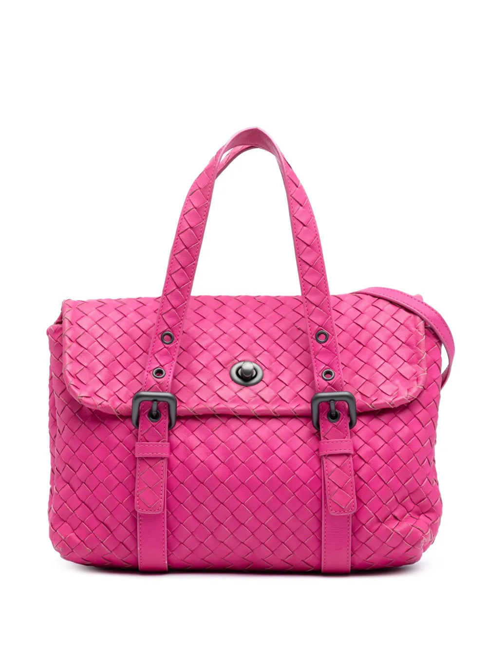 Pre-OwnedBottega Veneta Pre-Owned2012-2025 Nappa Intrecciato Flap satchel