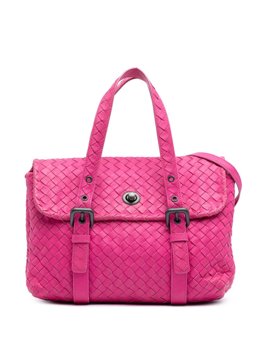 Pre-OwnedBottega Veneta Pre-Owned2012-2025 Nappa Intrecciato Flap satchel