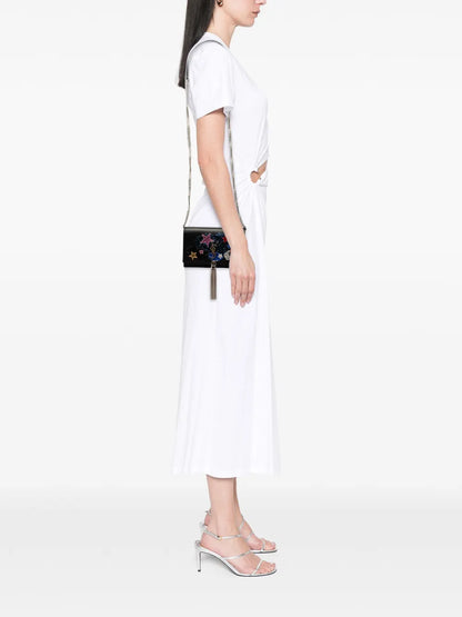 Pre-OwnedSaint Laurent Pre-Owned2016 Calfskin Cloud Star Applique Classic Monogram Kate Tassel Wallet on Chain crossbody bag