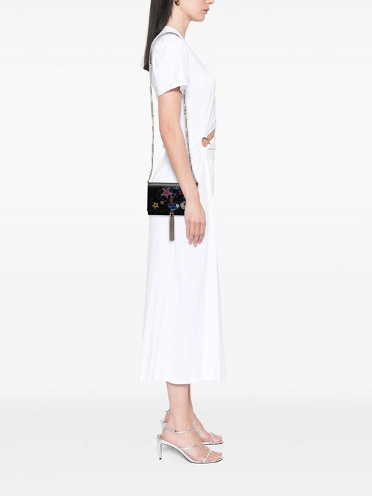 Pre-OwnedSaint Laurent Pre-Owned2016 Calfskin Cloud Star Applique Classic Monogram Kate Tassel Wallet on Chain crossbody bag