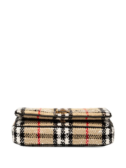 Pre-OwnedBurberry Pre-Owned2018-2025 Mini House Check Cotton and Wool Lola crossbody bag