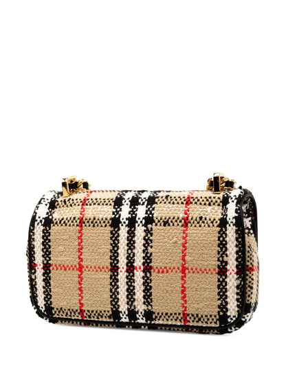 Pre-OwnedBurberry Pre-Owned2018-2025 Mini House Check Cotton and Wool Lola crossbody bag