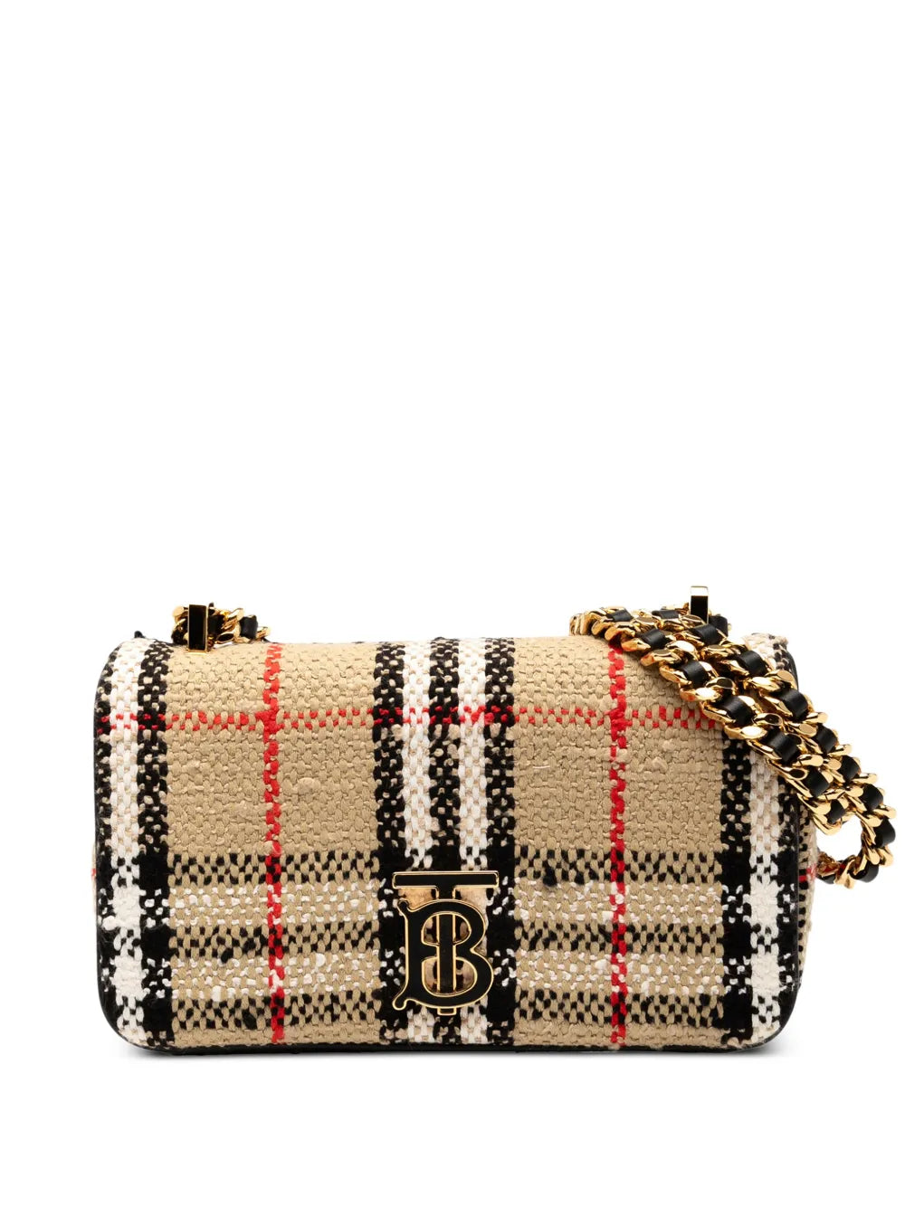 Pre-OwnedBurberry Pre-Owned2018-2025 Mini House Check Cotton and Wool Lola crossbody bag