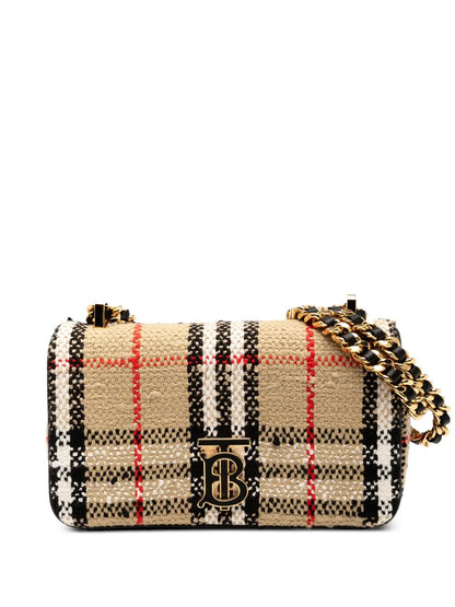 Pre-OwnedBurberry Pre-Owned2018-2025 Mini House Check Cotton and Wool Lola crossbody bag