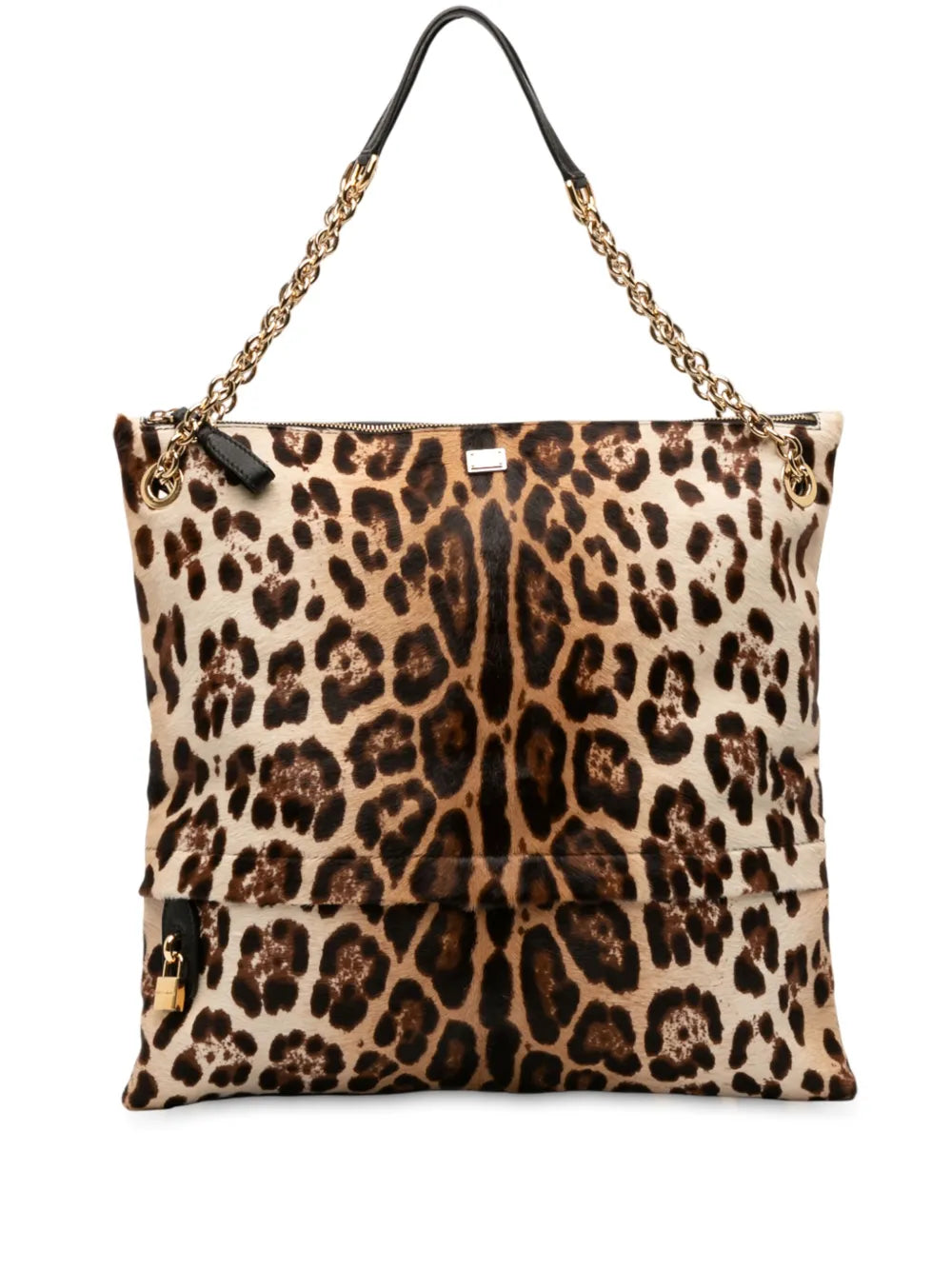 Pre-OwnedDolce & Gabbana Pre-Owned2000-2025 Pony Hair Leopard Print Chain tote bag floriamart.shop