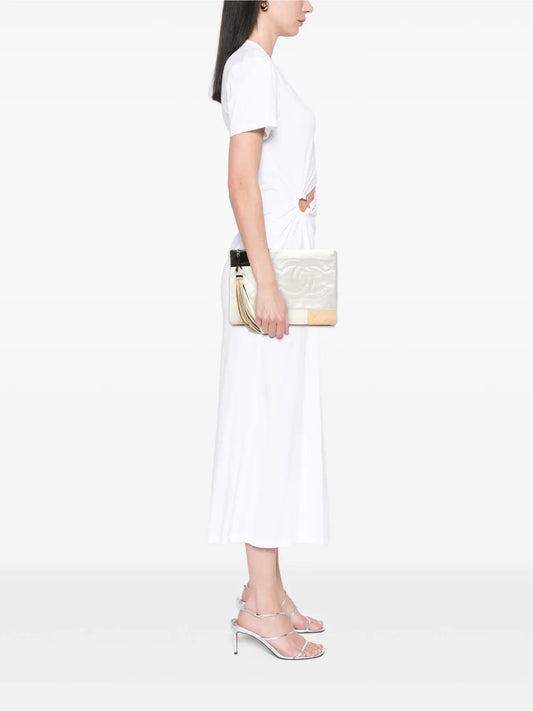 Pre-OwnedCHANEL Pre-Owned2016-2017 Medium Lambskin Colorblock Patchwork O Case clutch bag