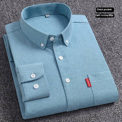 Pure Cotton Washed Oxford Woven Shirts Men floriamart