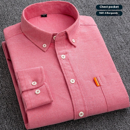 Pure Cotton Washed Oxford Woven Shirts Men floriamart