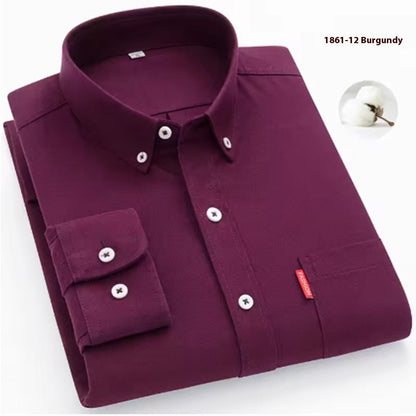 Pure Cotton Washed Oxford Woven Shirts Men floriamart