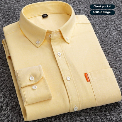 Pure Cotton Washed Oxford Woven Shirts Men floriamart
