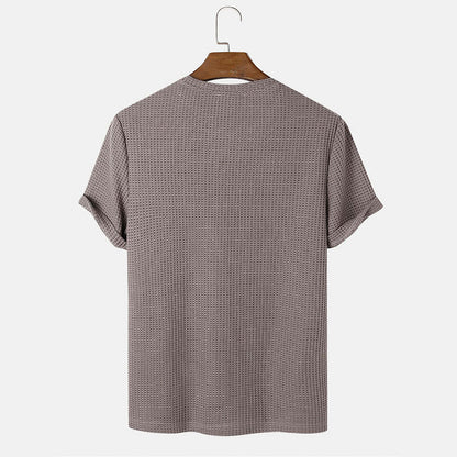 Men Summer Solid Color Round Neck Basic T-Shirts floriamart
