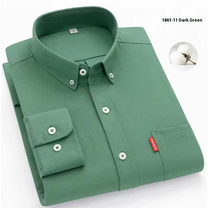 Pure Cotton Washed Oxford Woven Shirts Men floriamart